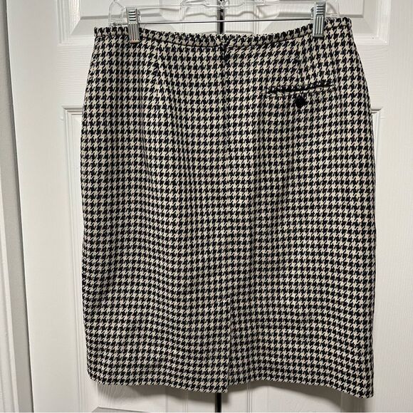 Jones New York Vintage Houndstooth Pencil Skirt Classic Career Tan Brown - Picture 3 of 5